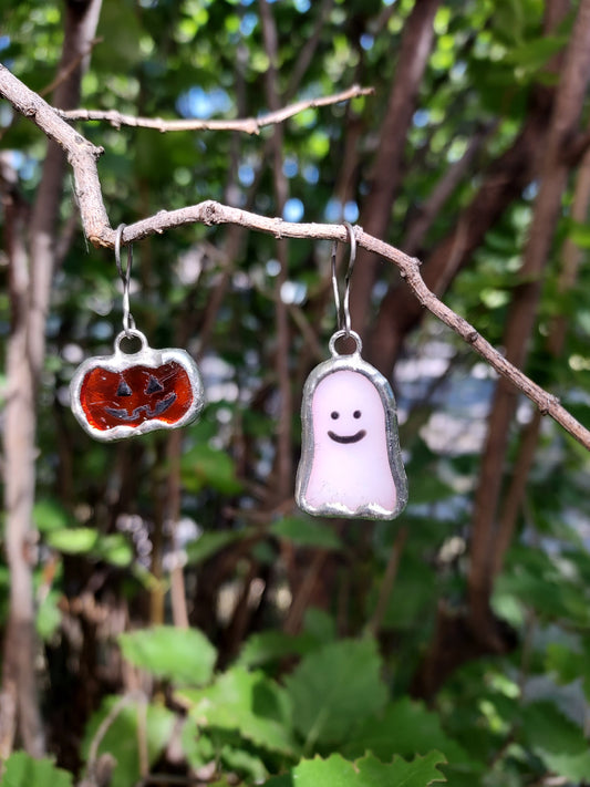 Ghost Stained Glass Earrings